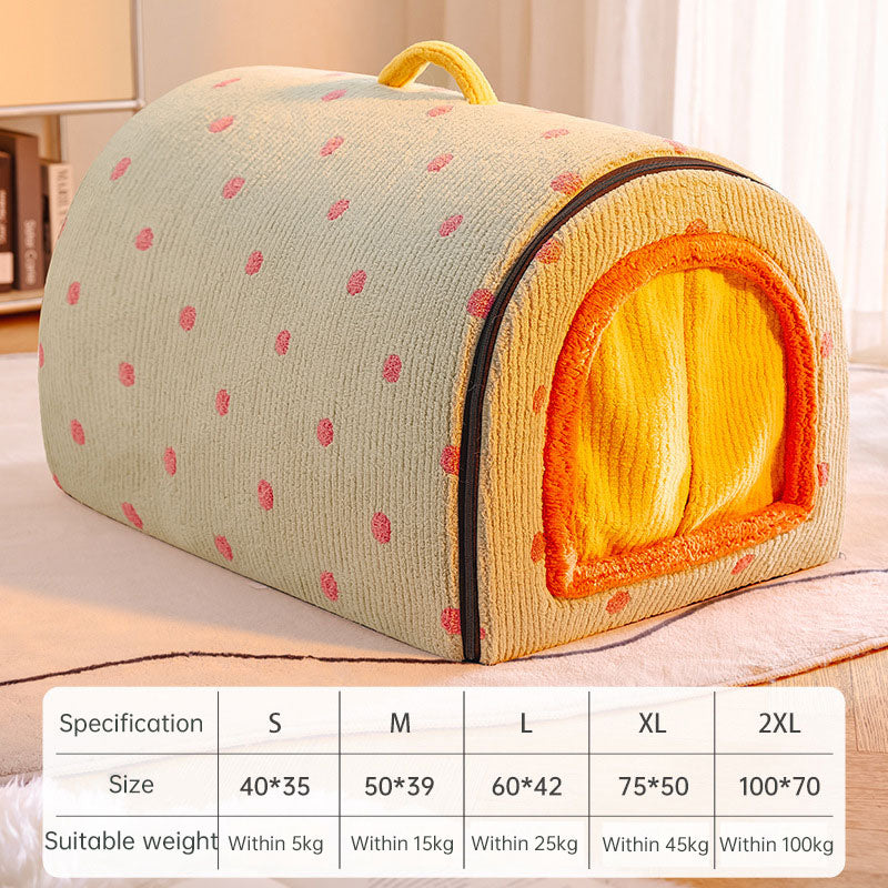 Heated Pet Tent Bed with Storage Drawers