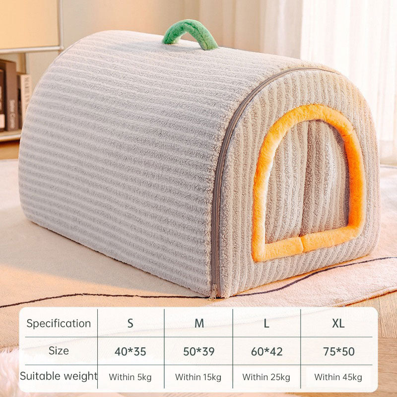 Heated Pet Tent Bed with Storage Drawers