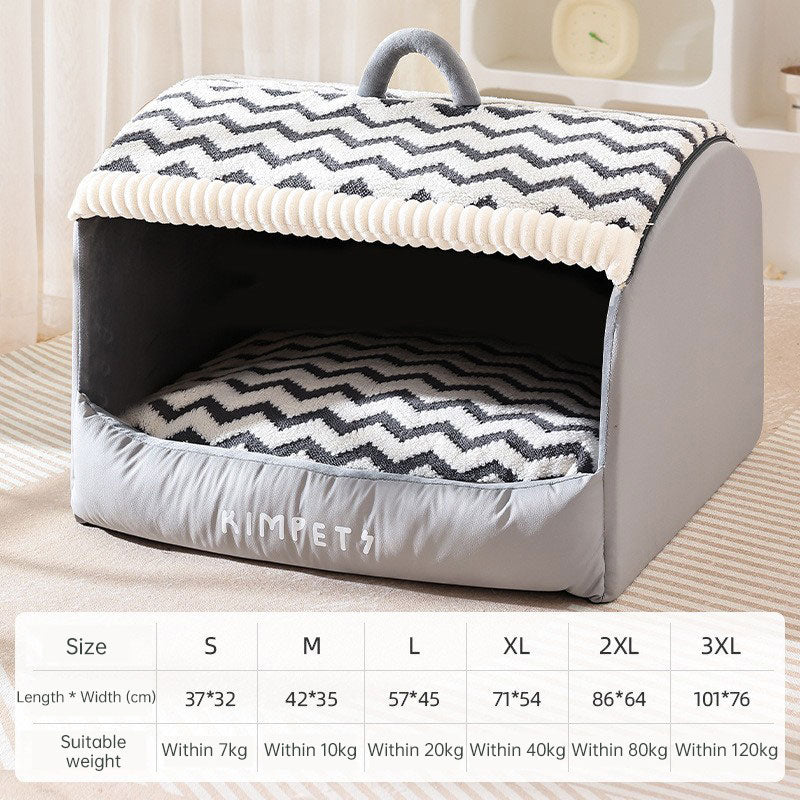 Heated Pet Tent Bed with Storage Drawers