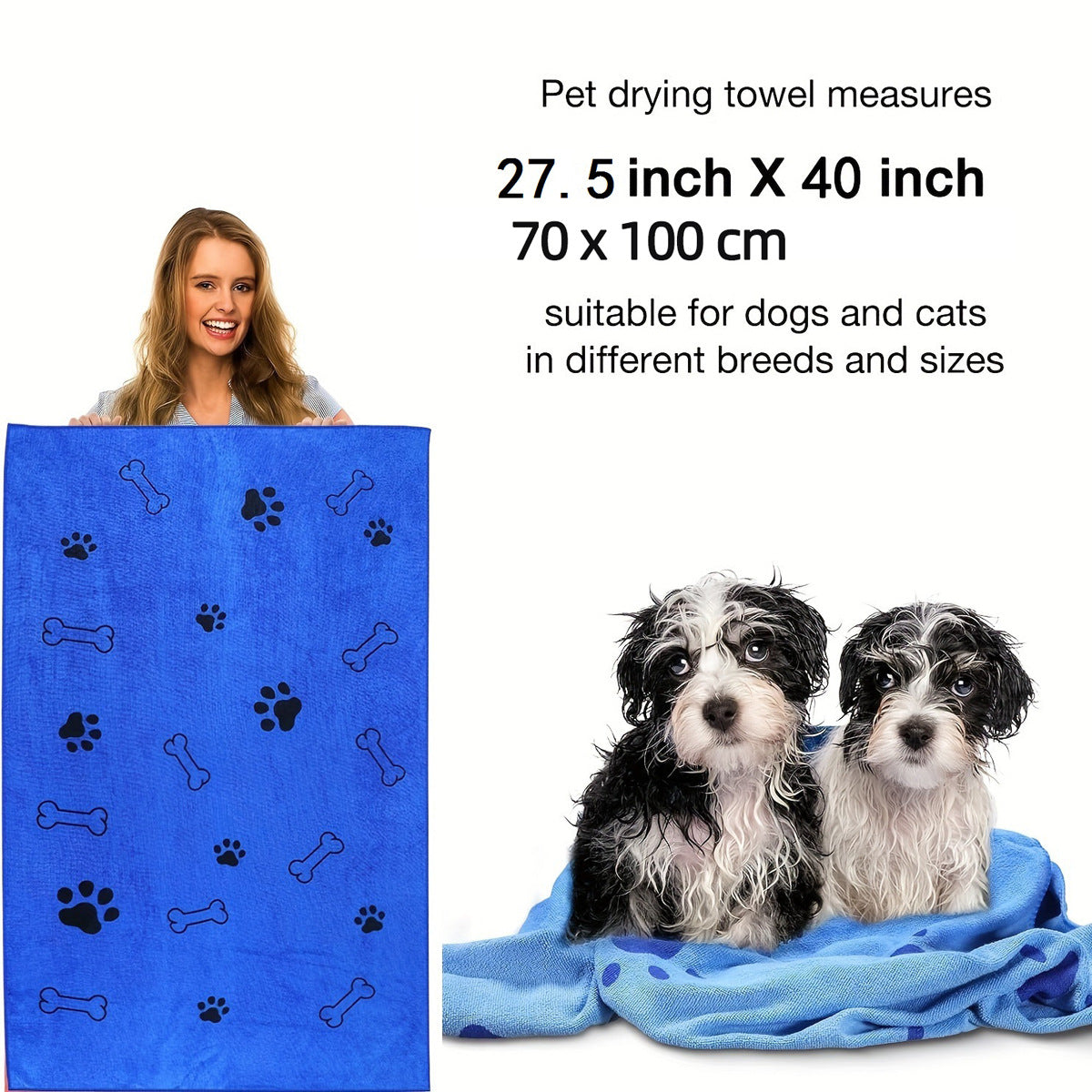 Quick-Dry Absorbent Pet Bath Towel